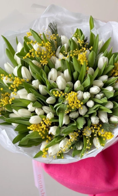 101 тюльпан и мимоза