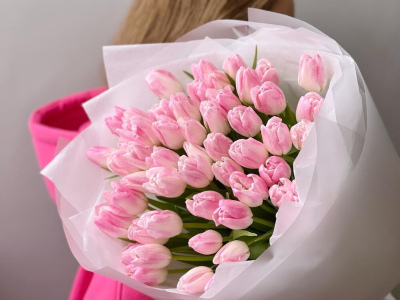 Нежно-розовые тюльпаны 51