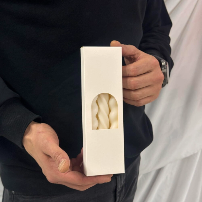 Набор столовых свечей (3шт) премиум белый