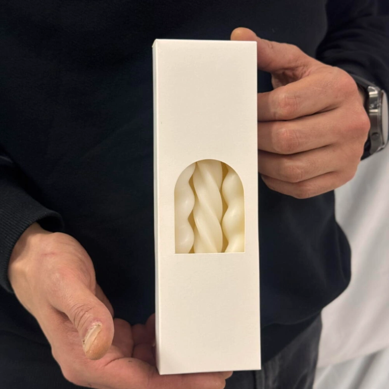 Набор столовых свечей (3шт) премиум белый