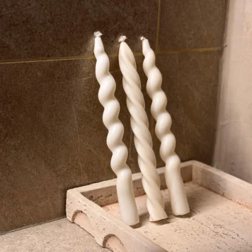 Набор столовых свечей (3шт) премиум белый