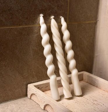 Набор столовых свечей (3шт) премиум белый