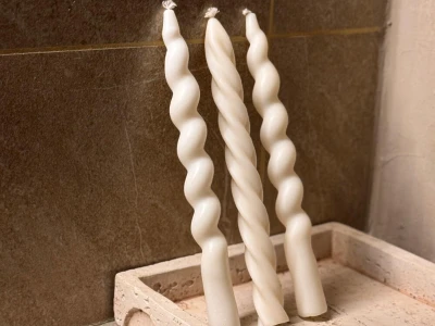 Набор столовых свечей (3шт) премиум белый