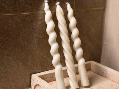 Набор столовых свечей (3шт) премиум белый