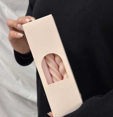 Набор столовых свечей (3шт) пудро-розовые