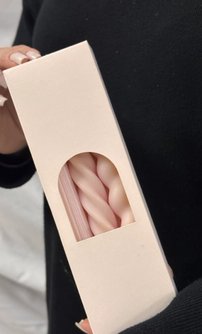 Набор столовых свечей (3шт) пудро-розовые