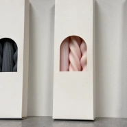 Набор столовых свечей (3шт) пудро-розовые 3