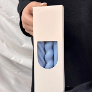 Набор столовых свечей (3шт) голубой 1