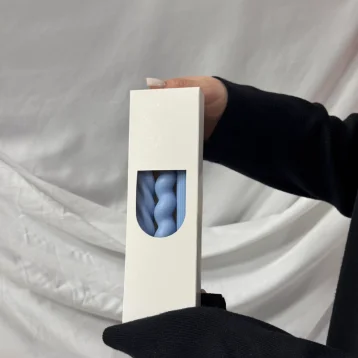 Набор столовых свечей (3шт) голубой