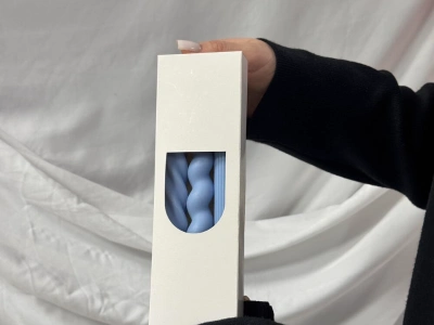 Набор столовых свечей (3шт) голубой