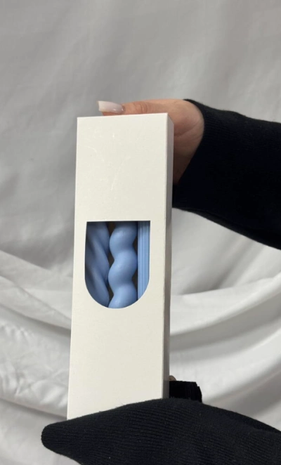 Набор столовых свечей (3шт) голубой