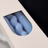 Набор столовых свечей (3шт) голубой 2