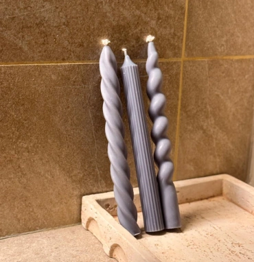 Набор столовых свечей (3шт) в благородном оттенке