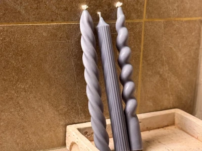 Набор столовых свечей (3шт) в благородном оттенке