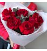 Французские красные розы с эвкалиптом 1