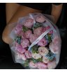 WOW букет из пионов Сара Бернар и незабудок 3