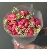 Букет «Пинацетум» / 7 пионы Coral Charm-ромашка