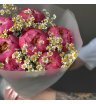 Букет «Пинацетум» / 7 пионы Coral Charm-ромашка 4