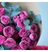 Моно кустовых роз Джизель с эвкалиптом 4