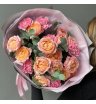 Букет кустовые розы Джульетта и гвоздика 1